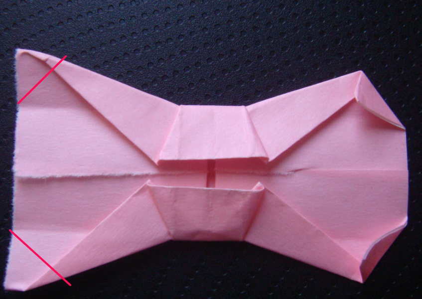 キティちゃん折り紙リボンの折り方－１２